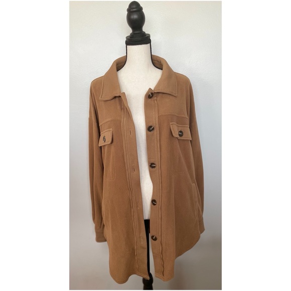 Ruby Camel Button-Down Shacket - Picture 4 of 5